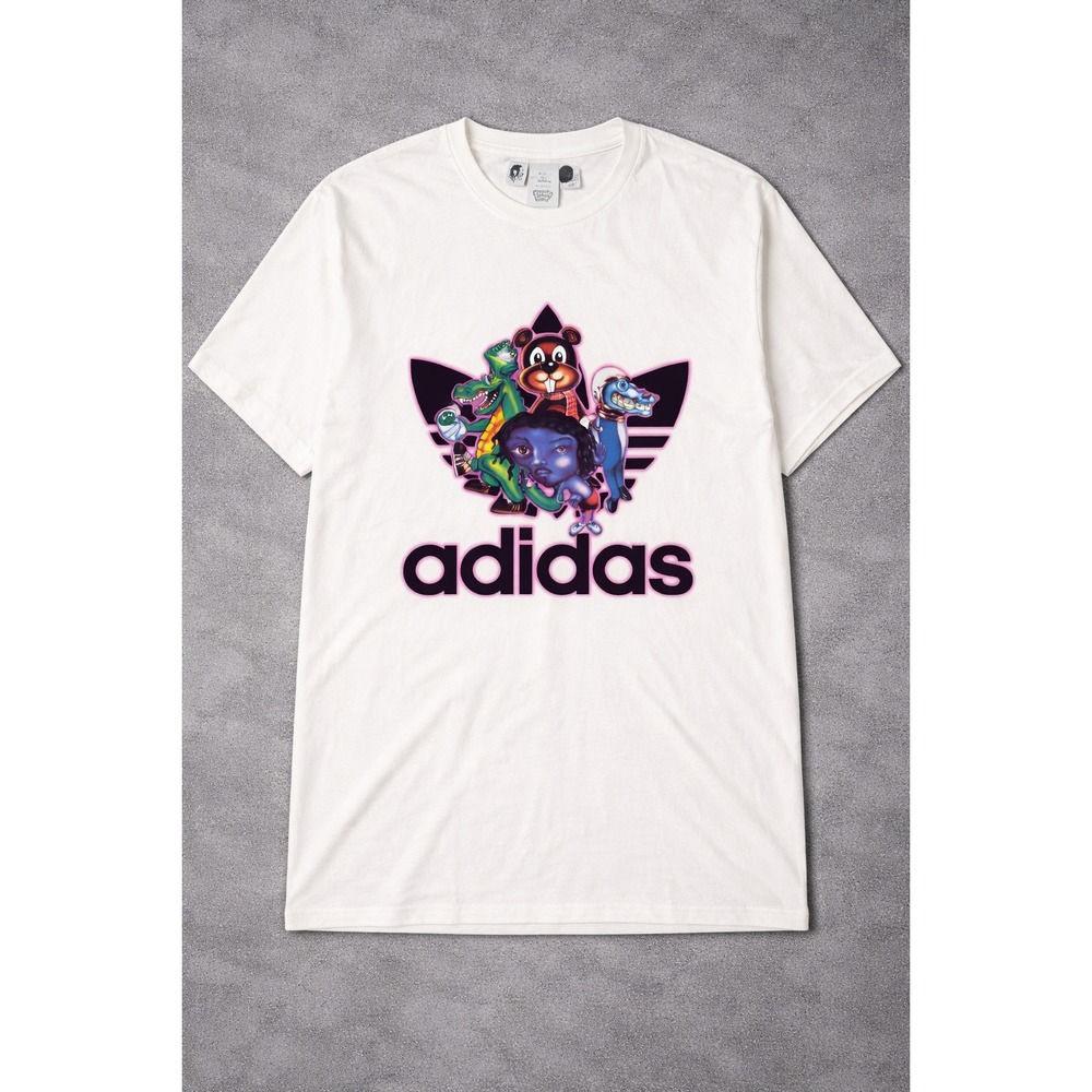 Adidas‎ Kerwin Frost Shirt Mens XL White Cartoon Trefoil Streetwear Fits 2XL